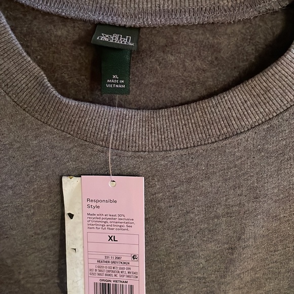 Wild fable grey cut off sweatshirt New XL - Picture 4 of 4